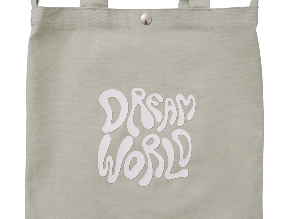 Сумка Helfer из хлопка на кнопке с регулирующейся лямкой, оливковый (3D термотрансфер)