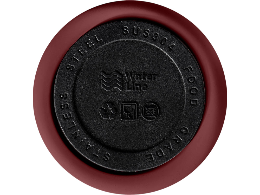 Вакуумная термокружка Waterline c кнопкой Guard, 400 мл, тубус, бургунди