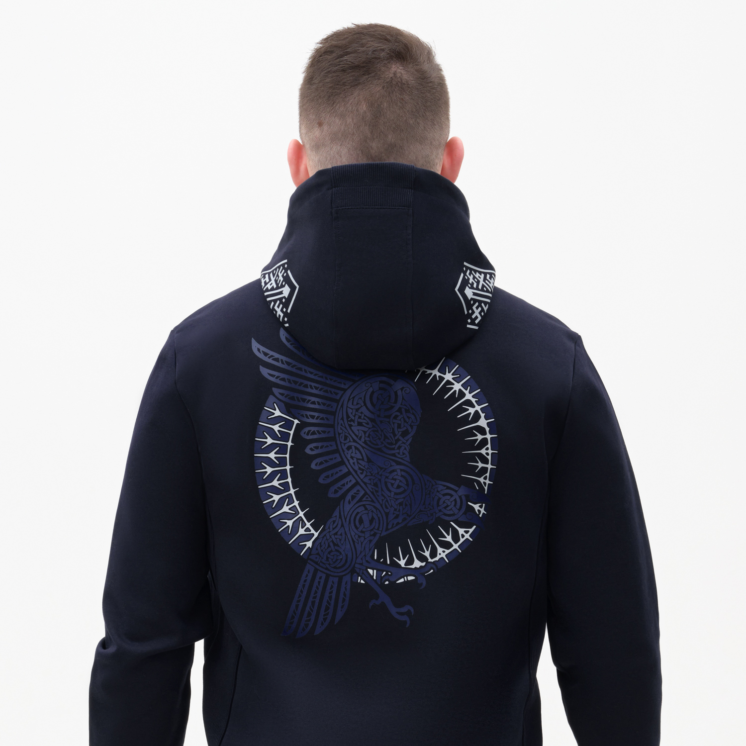 Толстовка на молнии с капюшоном Матео (Mateo) темно-синяя, размер L