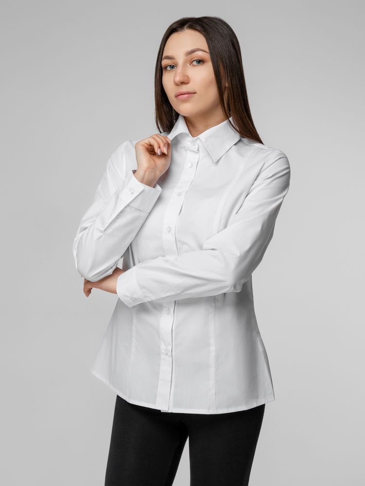 Рубашка женская с длинным рукавом Collar, белая, размер 70; 170-176