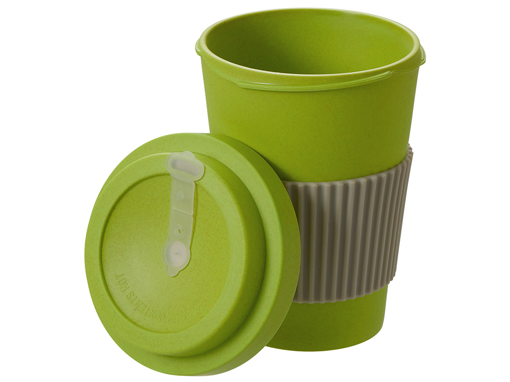 Термокружка Muffin из натуральных волокон, зеленое яблоко (Р)