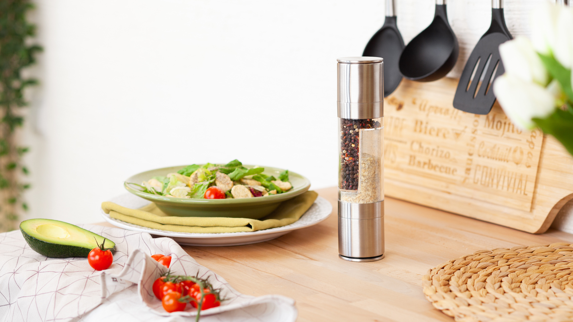 Мельница для специй "Spice flip" двойная — пример нанесения логотипа () | Print Logo