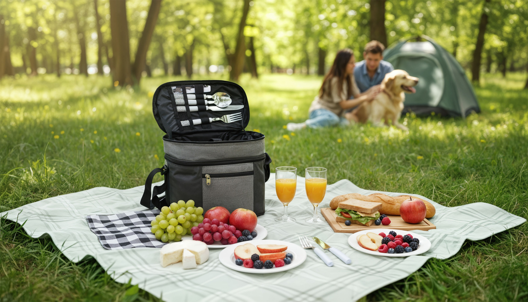 Набор для пикника "Шотландия" на 2 персоны с холодильным отделением фото на сайте Print Logo.