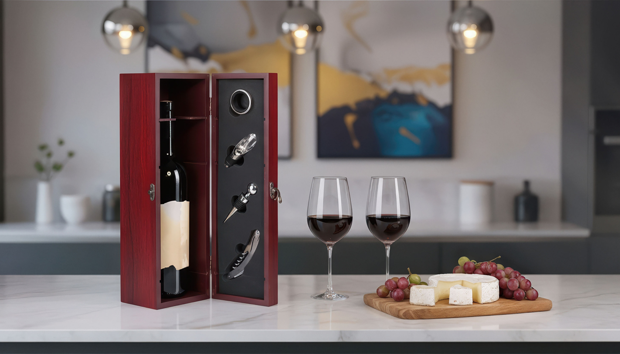 Набор винный "Салют" в подарочной коробке фото на сайте Print Logo.