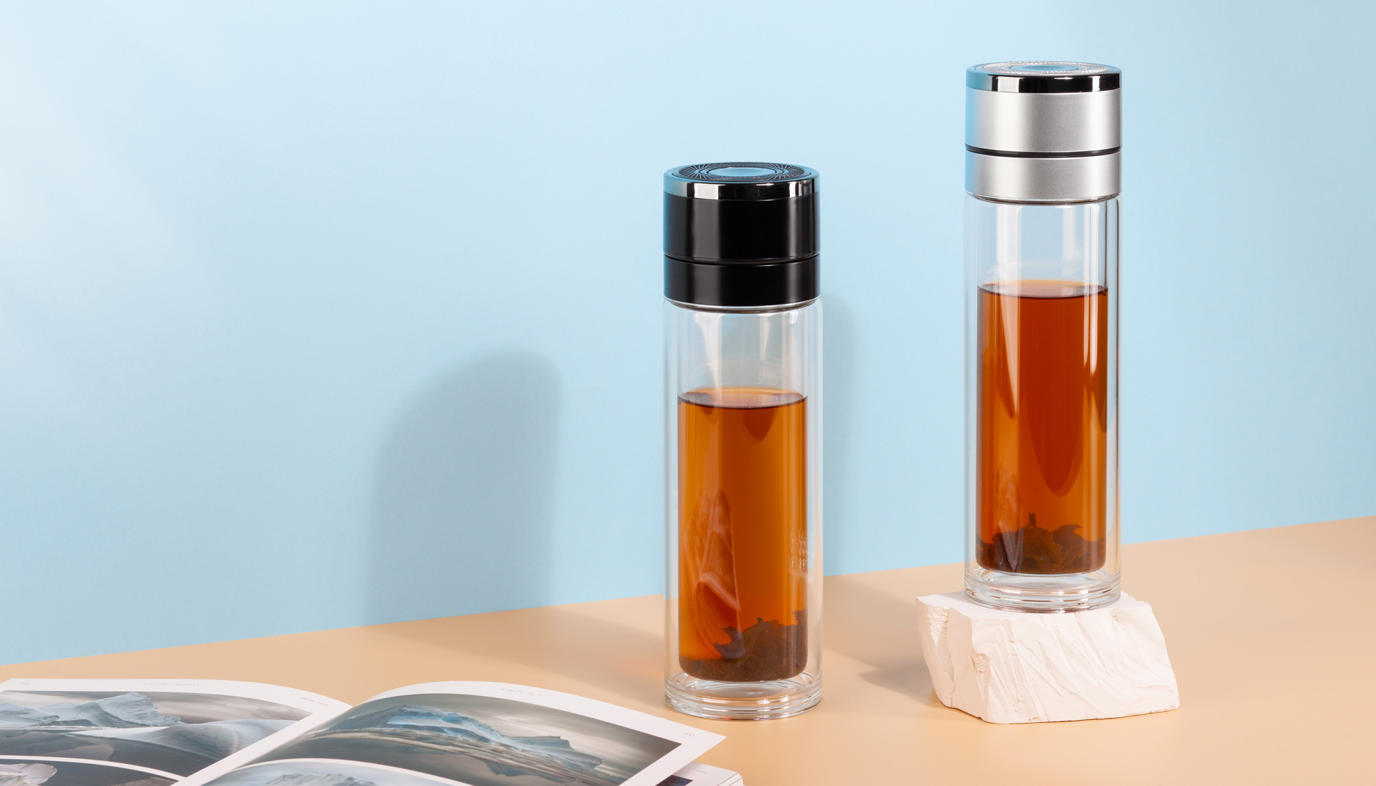 Заварочный термос "Press" 400 мл, серебристый, серебристый